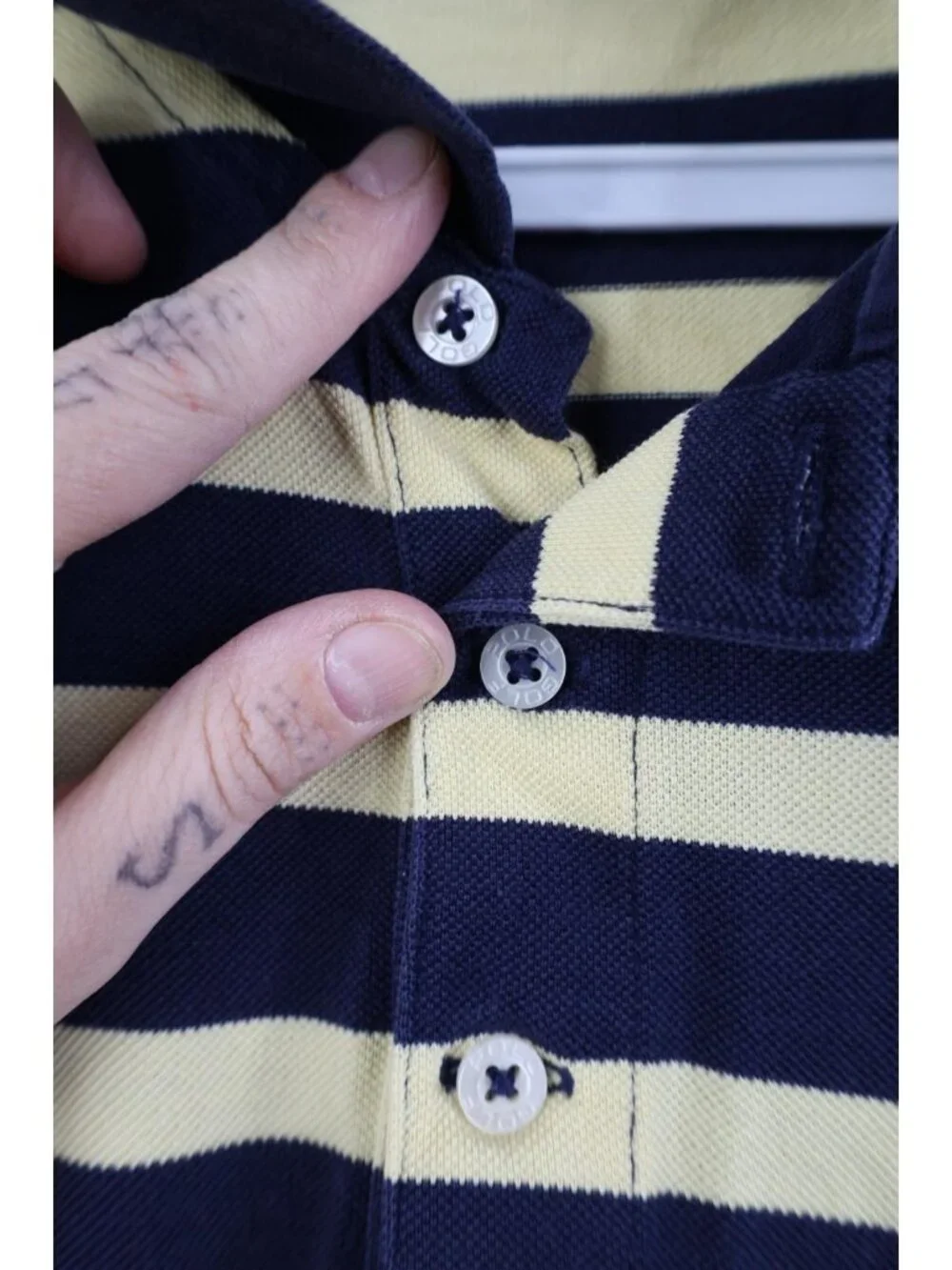 Vintage Polo Golf Ralph Lauren Mens Medium Faded Striped Color Block Polo Shirt
